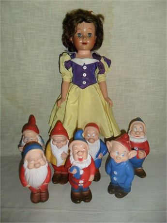 1958 Snow White & Seven Dwarves Doll Disney Deluxe Reading Topper Toys RARE!!