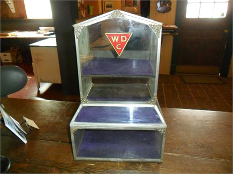 1900's WDC Pipe Display cabinet Metal & Glass