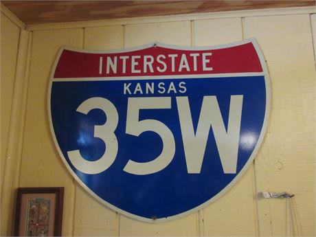 1960's Error Kansas Interstate Sign bought at county sale