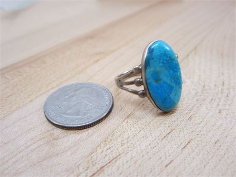 Turquoise Sterling Silver Ring Signed Philippines