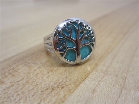 BBJ Sterling & Turquoise Tree Ring
