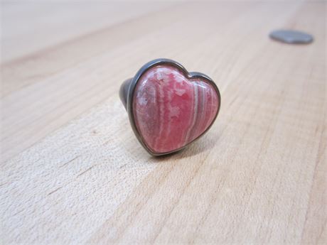 Sterling Silver Red Heart Ring (Most rings are size 10)