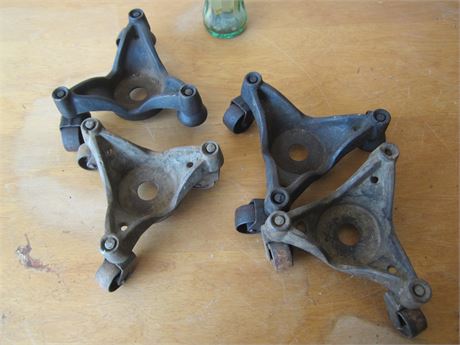 Lot of 4 Unmarked Cast Iron Casters