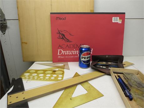 Drafting Tools Lot Board, Pad ++