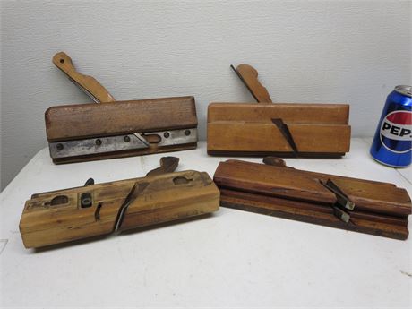 #3 Vintage Wood Working Planes Lot of 4 (No Tape)