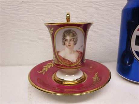 Art Deco Cameo Cup & Saucer Signed