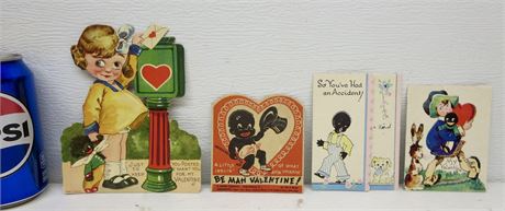 Vintage Black Americana Valentines Day Cards Lot