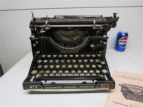 Beautiful Underwood No.5 Typewriter (As Is)
