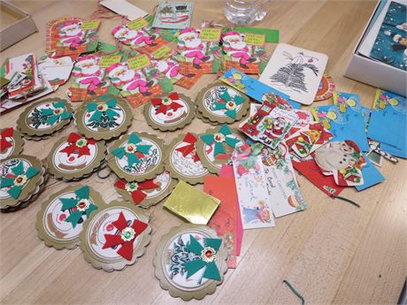 1960's + 70's Unused Christmas Present Card Lot 100+ Also Some used "to Carol"
