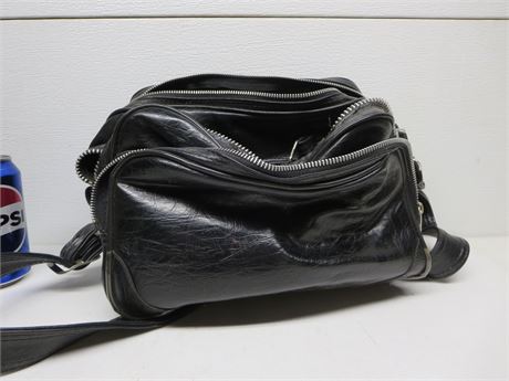 1970's Black PLeather Camera Bag. Surprisingly good shape.